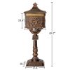 Cast Aluminum Mailbox with Post, Heavy Duty Postal Box with 2 Keys, Baffle Door, Expansion Bolts, Address Panel