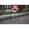 13" Round Metal Plant Stand, Matte Black