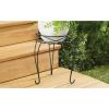 13" Round Metal Plant Stand, Matte Black