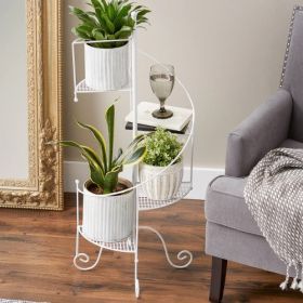 Modern Spiral Plant Stand Showcase - Stylish Indoor Plant Display Stand (Color: White)