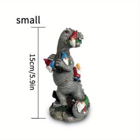 Dinosaur Gnomes Outdoor Garden Decorations, Miniature Dinosaur Gnomes Outdoor Statue For Patio Lawn Yard Decor Housewarming Garden Gift (Size: 5.91inch)