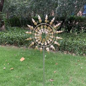 30cm/11.81in Courtyard Garden Lawn Outdoor Decoration, Unique Wind Collector Magic Kinetic Energy Metal Windmill Spinner Solar Wind Catcher (Model:  CX102)