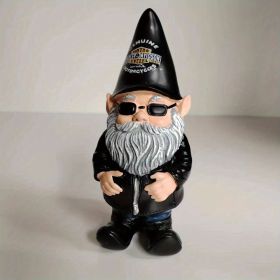 1pc Gnome Statue, Biker Themed Garden Gnome, Fairy Garden Accessories, Decoration For Indoor Desktop Outdoor Lawn Yard Garden (Style: Male)