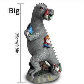 1pc Dinosaur Gnomes Outdoor Garden Decorations, Miniature Dinosaur Gnomes Outdoor Statue For Patio Lawn Yard Decor Housewarming Garden Gift (Size: 9.84inch)