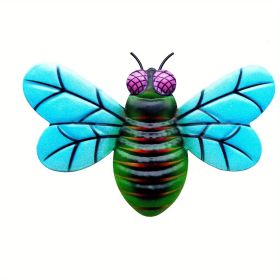 Metal Colorful Metal Bee Wall Decor, Wall Sculpture, Outside Decor, Outdoor Decor, Garden Decor, Yard Decor, Lawn Decor (Style: Blue)