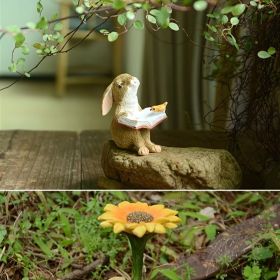 Cute Rabbit Yard Ornament; Easter Decoration (Style: Bunny Looking At Book)