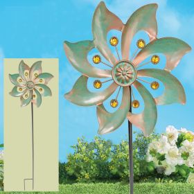 Wind Spinner With Garden Stake; Kinetic Wind Spinners Outdoor Garden Stake For Yard And Garden, 1pc (Style: Windmill Stake Cyna)