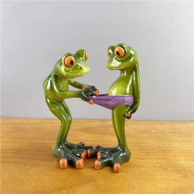 NORTHEUINS Resin Leggy Couple Frog Figurine Modern Creative Wedding Animal Statue for Interior Home Desktop Decor Accessories (Design: A)