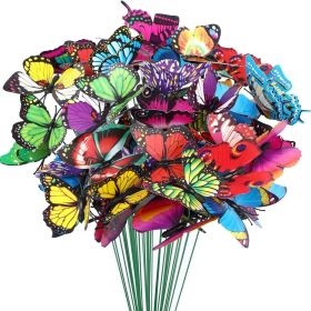 Butterfly Decoration Stakes; Waterproof Garden Butterfly Ornaments For Indoor/Outdoor Christmas Yard Decor (Quantity: 30 Pieces)