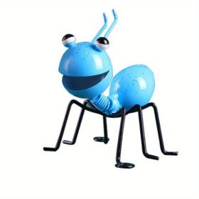Metal Ant Ornament Colorful Cute Insect For Hanging Wall Art Garden Lawn Home Decor Indoor Outdoor, 1pc (Color: Blue)