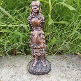 Wonderland Ornament Set, Hand Cast Stone Resin Statue Ornament, Alice In Wonderland, For Outdoor Garden Yard Indoor Handicrafts (Model: Alice)