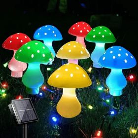 Solar Mushroom Light; Multi-Color Changing LED Outdoor Garden Courtyard Yard Patio Outside Christmas Holiday Decor (Size: 12 Lights)