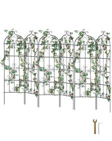 71" rustproof metal garden trellis supports climbing roses, cucumbers, clematis, and vines while adding decorative style to lawns and courtyards. (Count: 6 Pack, Size: 71 x 20 in)
