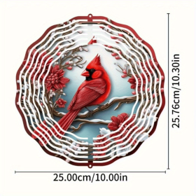 Solar Wind Spinner for Garden, Patio, Yard, Balcony, Outdoor Deco (Style: Red Cardinal)