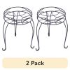 13" Round Metal Plant Stand, Matte Black