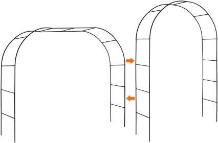 Metal Black Outdoor Garden Arch, Arbors, Trellis for Climbing Plants, Two Way Assemble (Color: Green)