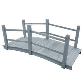 Solid Firwood Garden Bridge (Color: Grey)