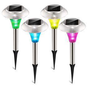 Solar Garden Lights Outdoor IP44 Waterproof Solar Pathway Lights Color Changing Landscape Lamps........................ (Size: 4 Pack)