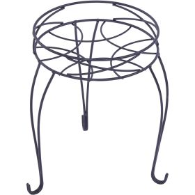 13" Round Metal Plant Stand, Matte Black (Qty: 1)