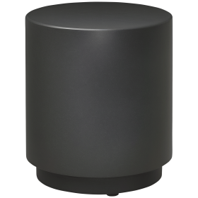 Lightweight Accent Table with Concrete Finish Round Side Table (Color: Dark Gray)