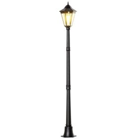 Outsunny 77" Solar Lamp Post Light, Waterproof Aluminum Outdoor Vintage Street Lamp, Motion Activated Sensor PIR, Adjustable Brightness, for Garden (Color: as Pic)