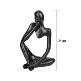 Nordic Abstract Thinker Statue; Resin Sculpture, Statue, Figurine (Design: A1 - Black - Lg)