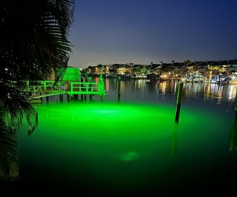 Green Mega-Watt Iris Underwater LED Lighting System.........................(Different Cord Lengths Available) (Cord Length: 40 ft)