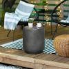 Lightweight Accent Table with Concrete Finish Round Side Table
