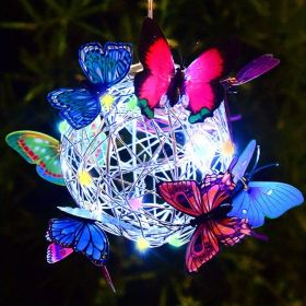 1pc, LED Solar Butterfly Ball Wind Chime Light (Color: Multicolor)