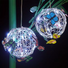 1pc Butterfly Hanging Ball Solar Light (Style: White Light)