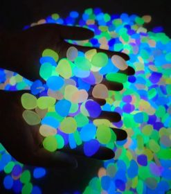 Glow in The Dark Pebbles, 100pcs (Color: rainbow)