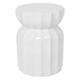 Drum Stool and/or Side Table (Color: White, size: 17 inch)